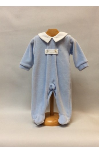 Pijama bebe tundosado en azul con blanco de Babidu