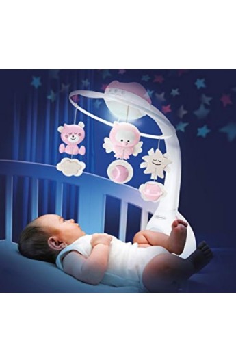 Carrusel proyector musical en beige de infantino